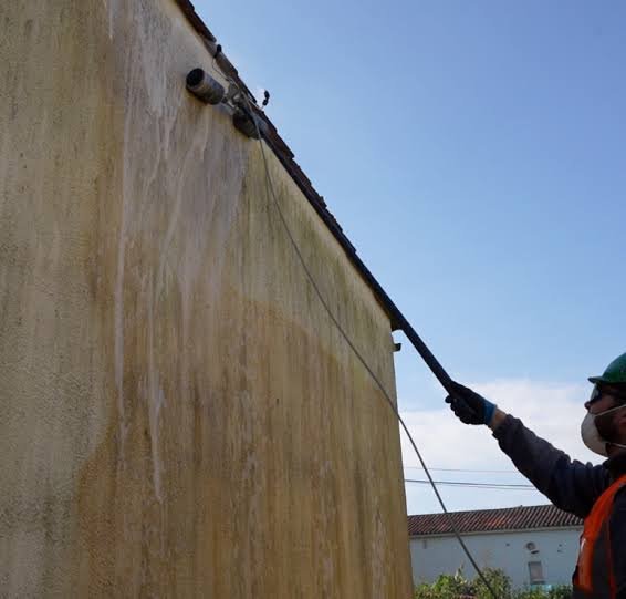 perche pour démousser façade